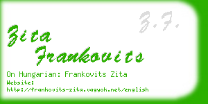 zita frankovits business card